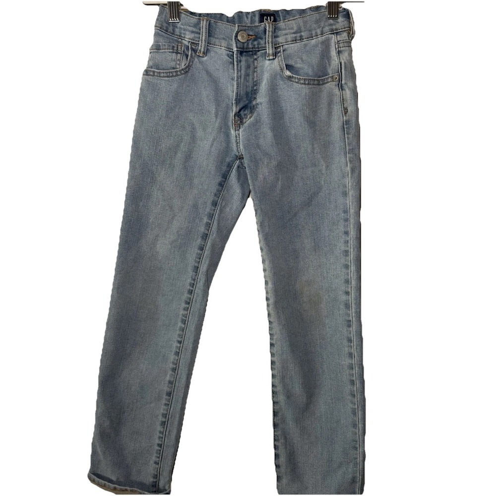 GapKids Boys Original Adjustable Waist Straight Leg Denim Jeans Light Wash 8